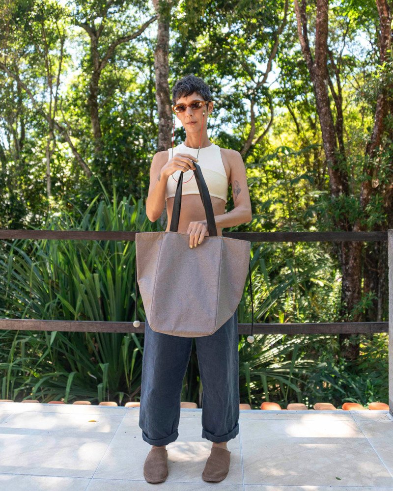 Bolsa Tote Cinza