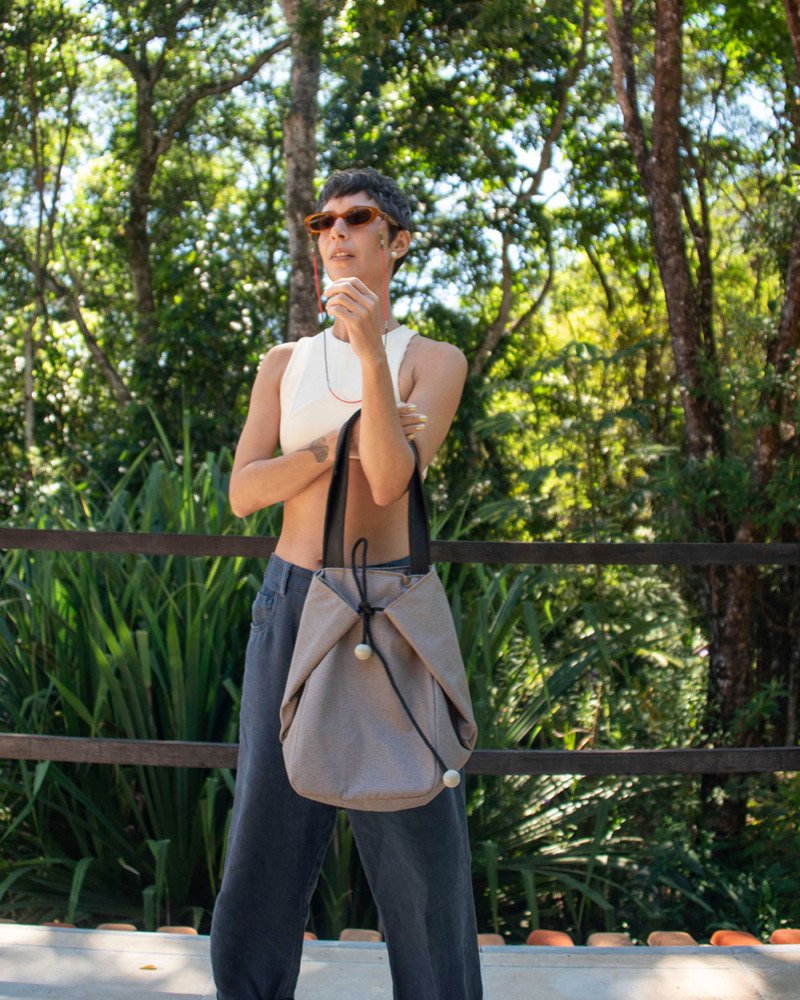 Bolsa Tote Cinza