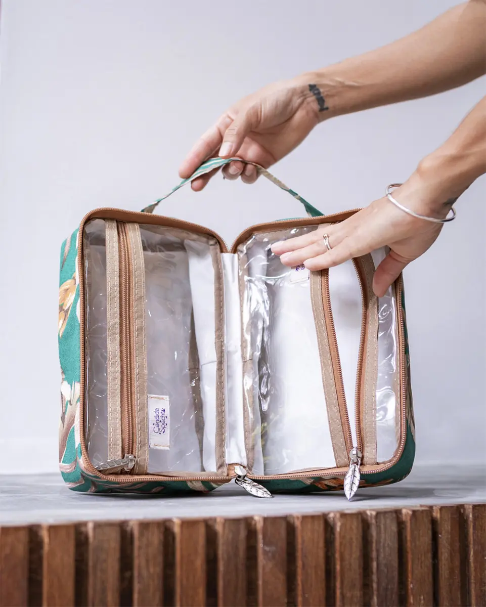 Necessaire Bolsa Pequena de Viagem Maquiagem Estampada Marca