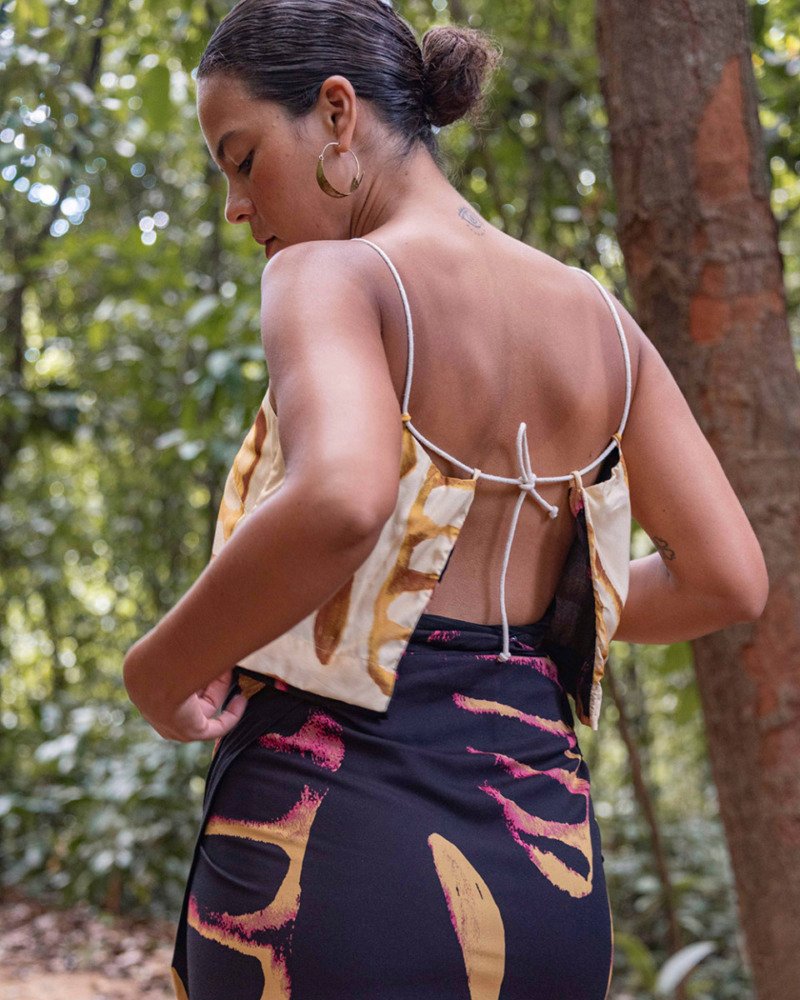 Top Semeadura Amarelo e Preto