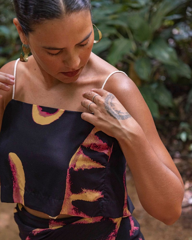 Top Semeadura Amarelo e Preto