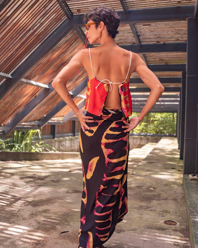 Top Semeadura Vermelho e Preto