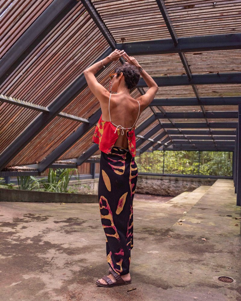 Top Semeadura Vermelho e Preto